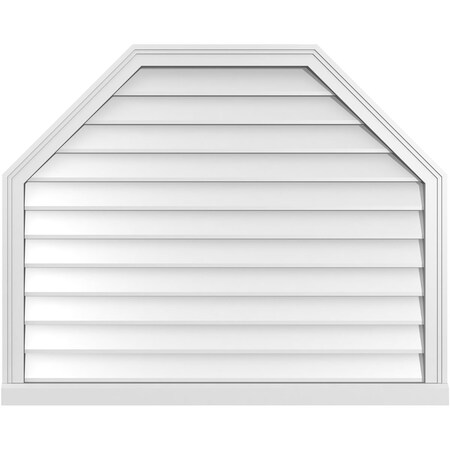 Ekena Millwork Octagonal Top Surface Mount PVC Gable Vent w/ 2"W x 2"P Brickmould Sill Frame, 42"W x 34"H GVPOT42X3403SN